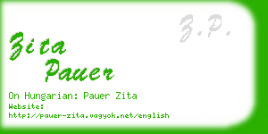 zita pauer business card